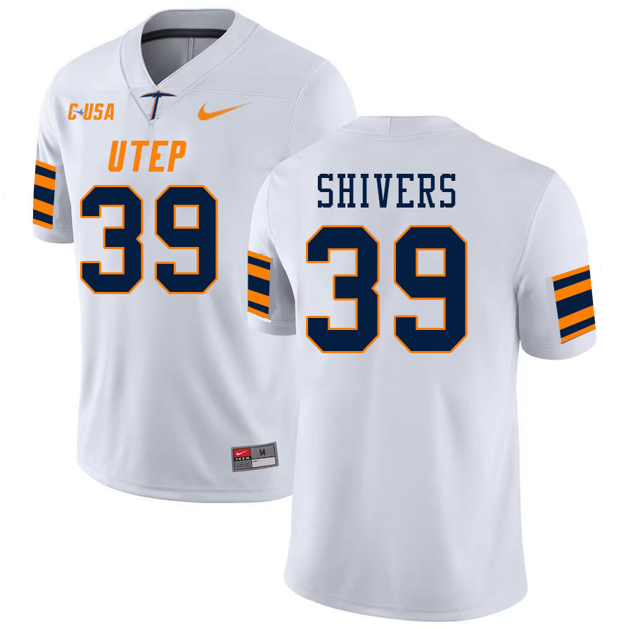 Men-Youth #39 Brandon Shivers UTEP Miners 2023 College Football Jerseys Stitched Sale-White